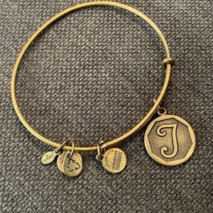Alex and Ani gold T initial bracelet